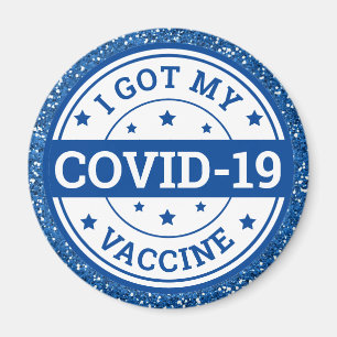 Aimant J'ai reçu mon vaccin contre la Covid-19 Paillettes