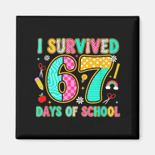 Aimant J'ai survécu 67 jours d'école Mème drôle Professeu