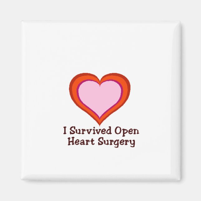 Aimant J'ai survécu à la chirurgie cardiaque ouverte (Devant)