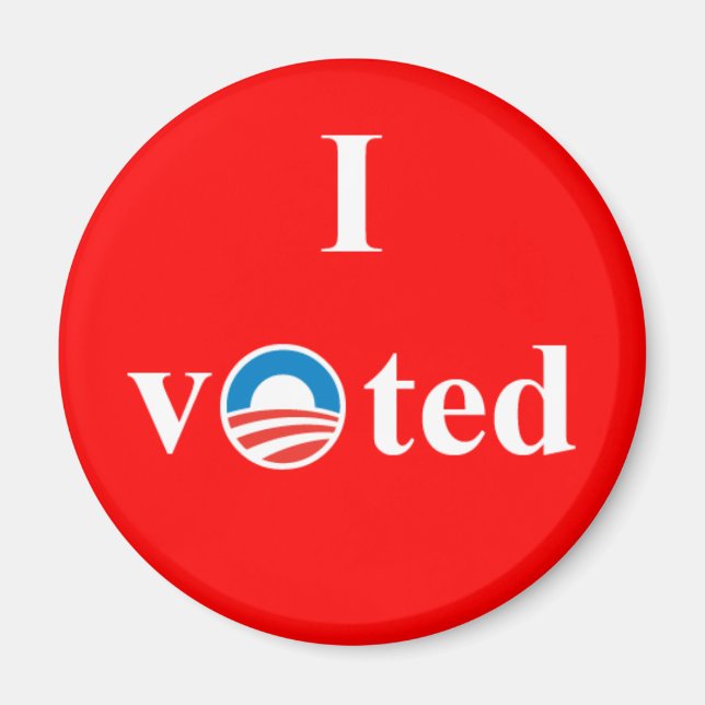 Aimant J'ai voté pour Obama (Devant)