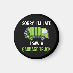 Aimant J'ai vu des ordures de camion costume de recyclage