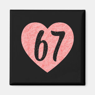Aimant J'aime 67 Drôle I Heart 67 Anniversaire Pour Homme