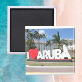 Aimant J'aime Aruba - Une île heureuse