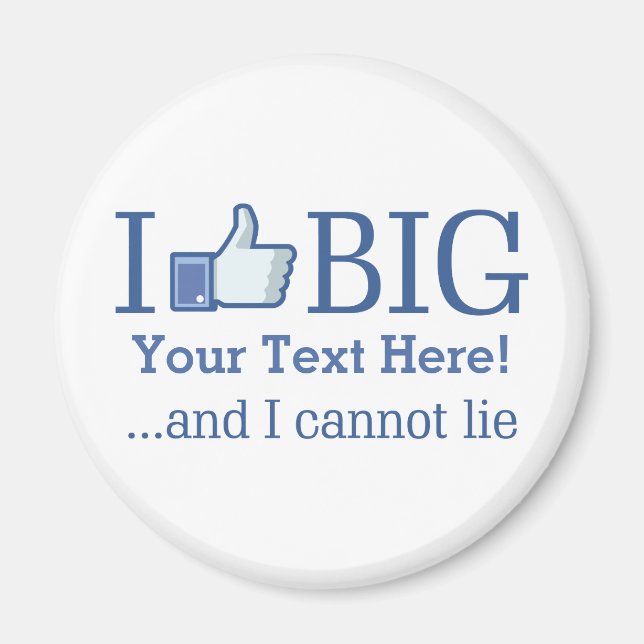 Aimant J'aime Big Personnaliser avec votre texte facileme (Devant)
