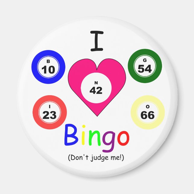 Aimant J'aime Bingo, ne juge pas (Devant)