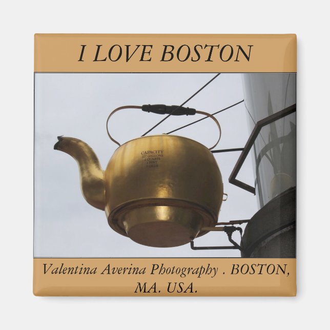 Aimant J'AIME BOSTON. Valentina Averina Photographie. (Devant)