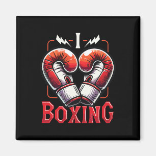 Aimant J'aime Boxing Red Boxing Gants Heartshape Love Bo