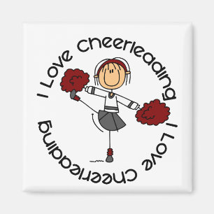Aimant J'aime Cheerleading le chiffre pom-pom girl de
