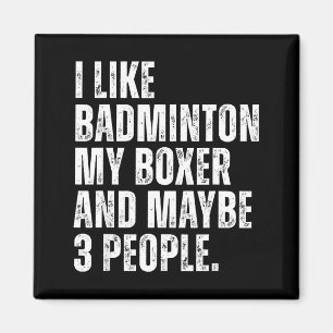 Aimant J'aime Citation Drôle Amateur De Badminton Proprié