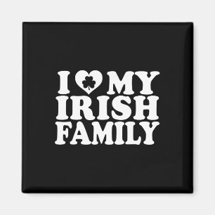 Aimant J'aime cœur Ma Famille Irlandaise Jour de la Saint