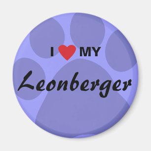 Aimant J'aime (coeur) mon Leonberger Pawprint
