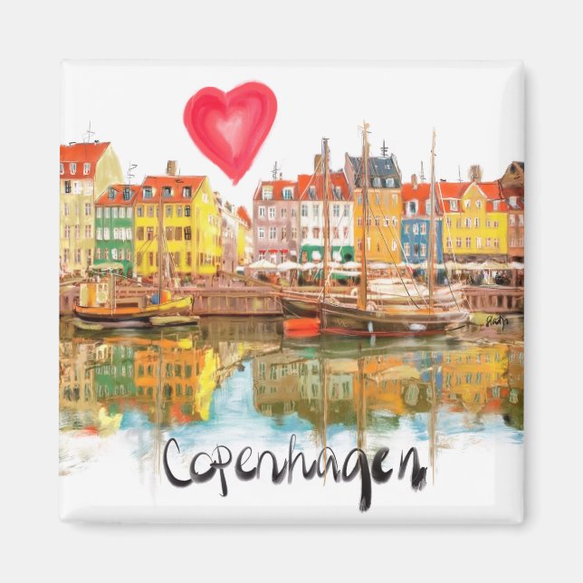 Aimant J'aime Copenhague (Devant)