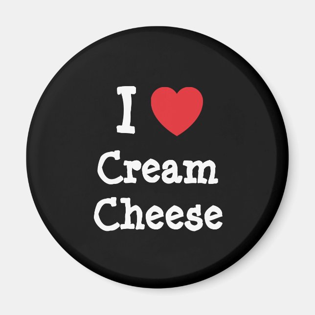 Aimant J'aime Crème Coeur Fromage T-shirt (Devant)