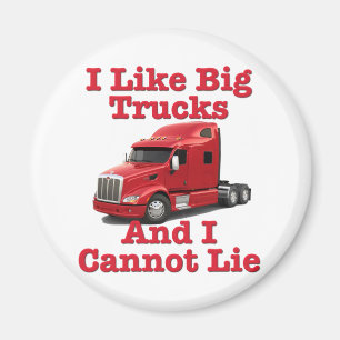 Aimant J'aime de grands camions et je ne peux pas me