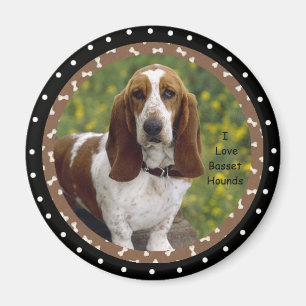 Aimant J'aime des chiens de Basset Hound
