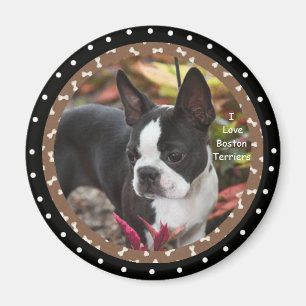 Aimant J'aime des chiens de Boston Terrier