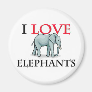 Aimant J'aime des éléphants
