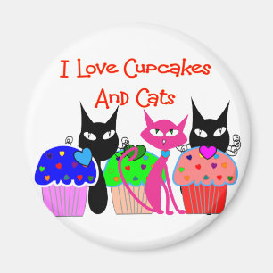 Aimant "J'aime des petits gâteaux et des chats"--Cadeaux