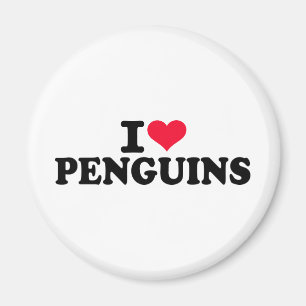 Aimant J'aime des pingouins