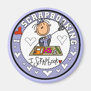 Aimant J'aime des T-shirts et des cadeaux de Scrapbooking