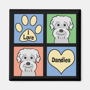 Aimant J'aime des terriers de Dandie Dinmont