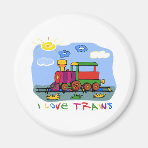Aimant J'aime des trains