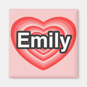 Aimant J'aime Emily. Je t'aime Emily. Cœur
