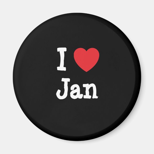 Aimant J'aime Jan heart T-Shirt (Devant)