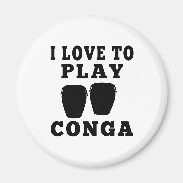 Aimant J'Aime Jouer Conga (Devant)