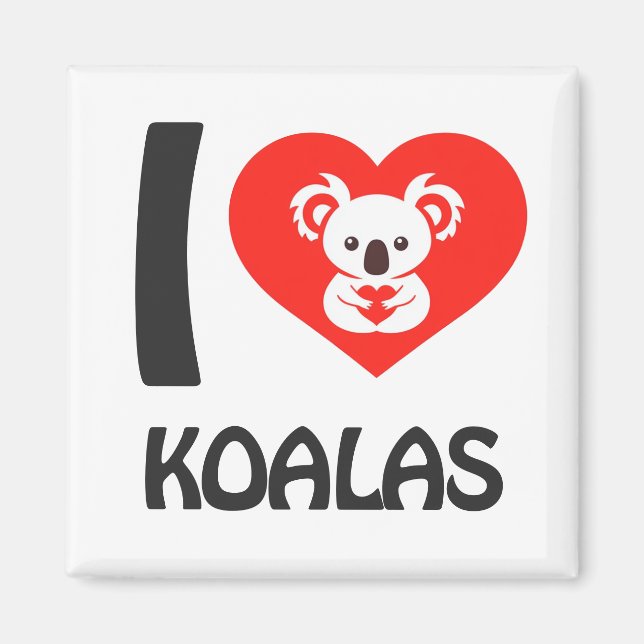 Aimant J'aime Koalas (Devant)