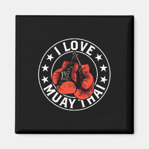 Aimant J'aime la boxe thaïlandaise arts martiaux boxeur h