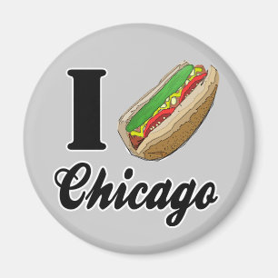 Aimant J'aime l'aimant de réfrigérateur de hot-dogs de