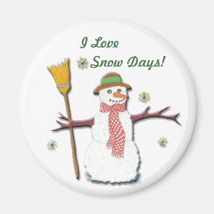 Aimant J'aime l'aimant du jour de neige