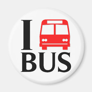 Aimant J'aime l'amour de l'autobus   I l'autobus de