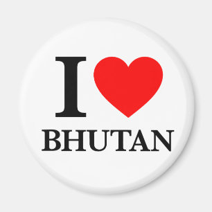 Aimant J'aime le Bhoutan