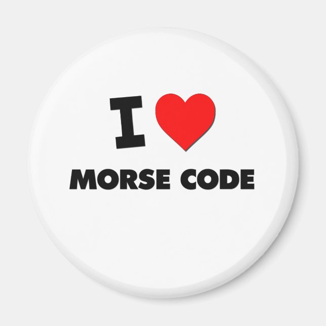 Aimant J'aime le code morse (Devant)