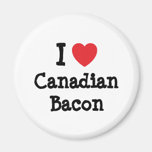 Aimant J'aime le coeur de Bacon canadien T-Shirt