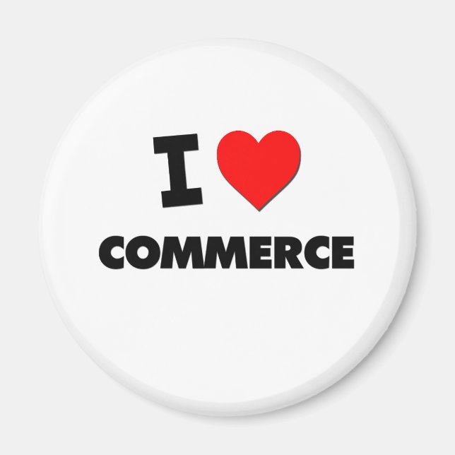 Aimant J'aime le commerce (Devant)