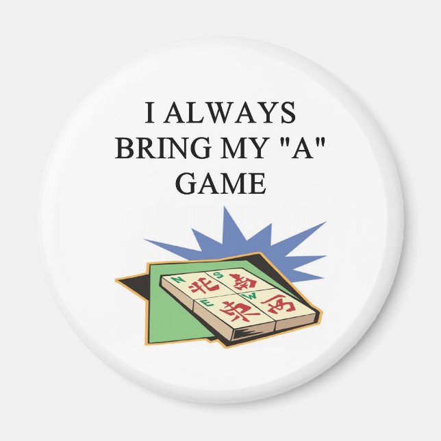 Aimant j'aime le mahjong (Devant)