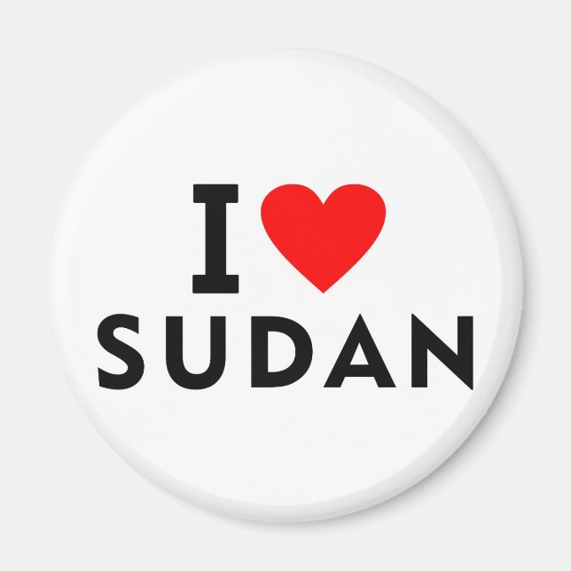 Aimant J'aime le pays du Soudan comme voyage cardiaque to (Devant)