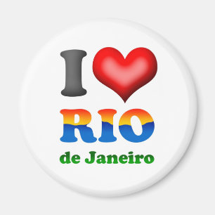 Aimant J'aime le Rio de Janeiro, Brésil la ville