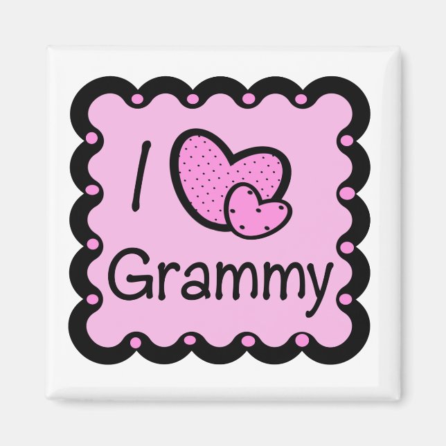 Aimant J'Aime Le T-shirt Grammy mignon (Devant)