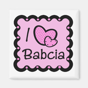Aimant J'aime le T-shirt mignon de Babcia
