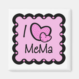 Aimant J'aime le T-shirt mignon de Mema