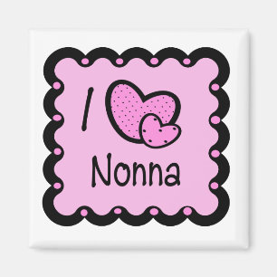Aimant J'aime le T-shirt mignon de Nonna
