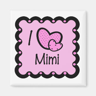 Aimant J'aime le T-shirt Mimi mignon