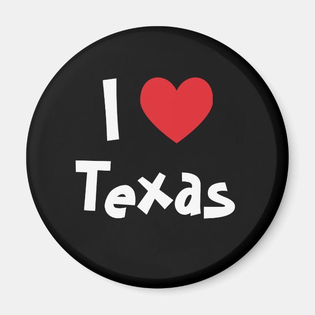 Aimant J'aime le Texas (Devant)