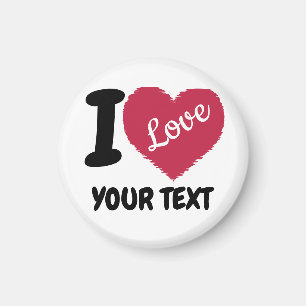 Aimant J'aime le texte personnalisable J'entends votre te