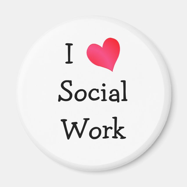 Aimant J'aime le travail social (Devant)