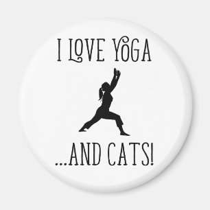 Aimant J'aime le yoga et l'aimant de lettres noires de
